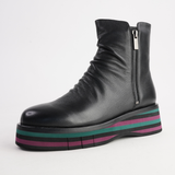 Ganni Black Leather/ Forest and Black Sole Boots - DJANGO AND JULIETTE | Shouz