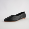 Celeste Black Leather Ballet Flats