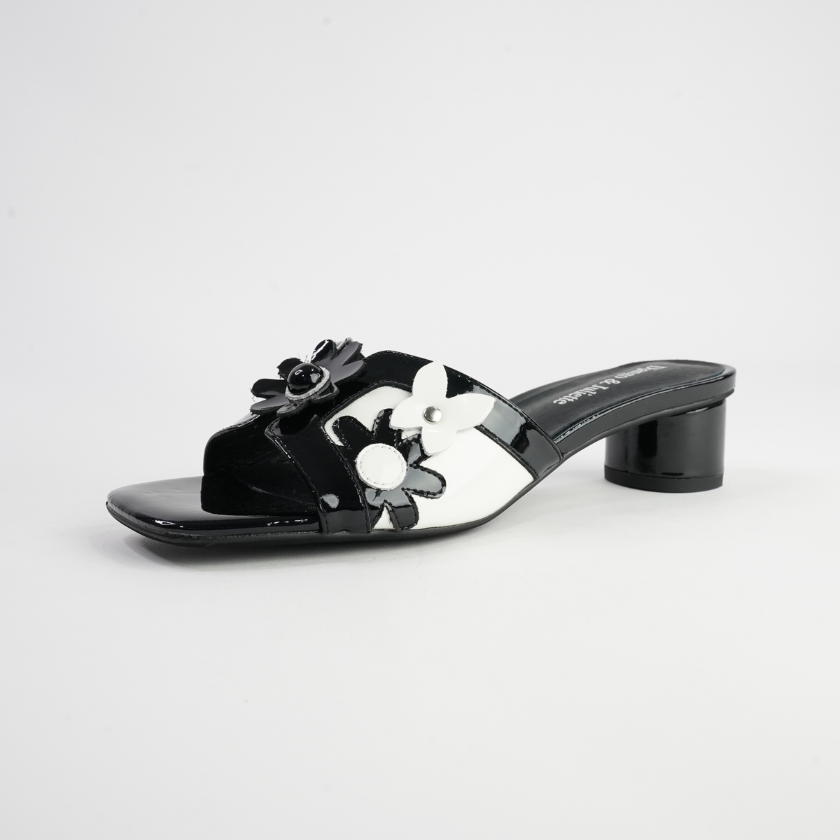 Hetti Black/ White Patent Leather Heels - DJANGO AND JULIETTE | Shouz