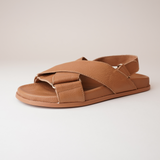 Haylow Dark Tan Leather Sandals