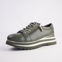 Eammes Olive/ Milk Leather Sneakers