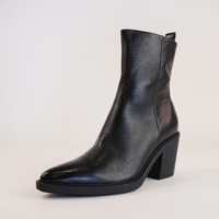 Lissbon Black Leather Ankle Boots