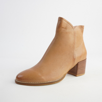 Mockas Dark Tan Leather Ankle Boots