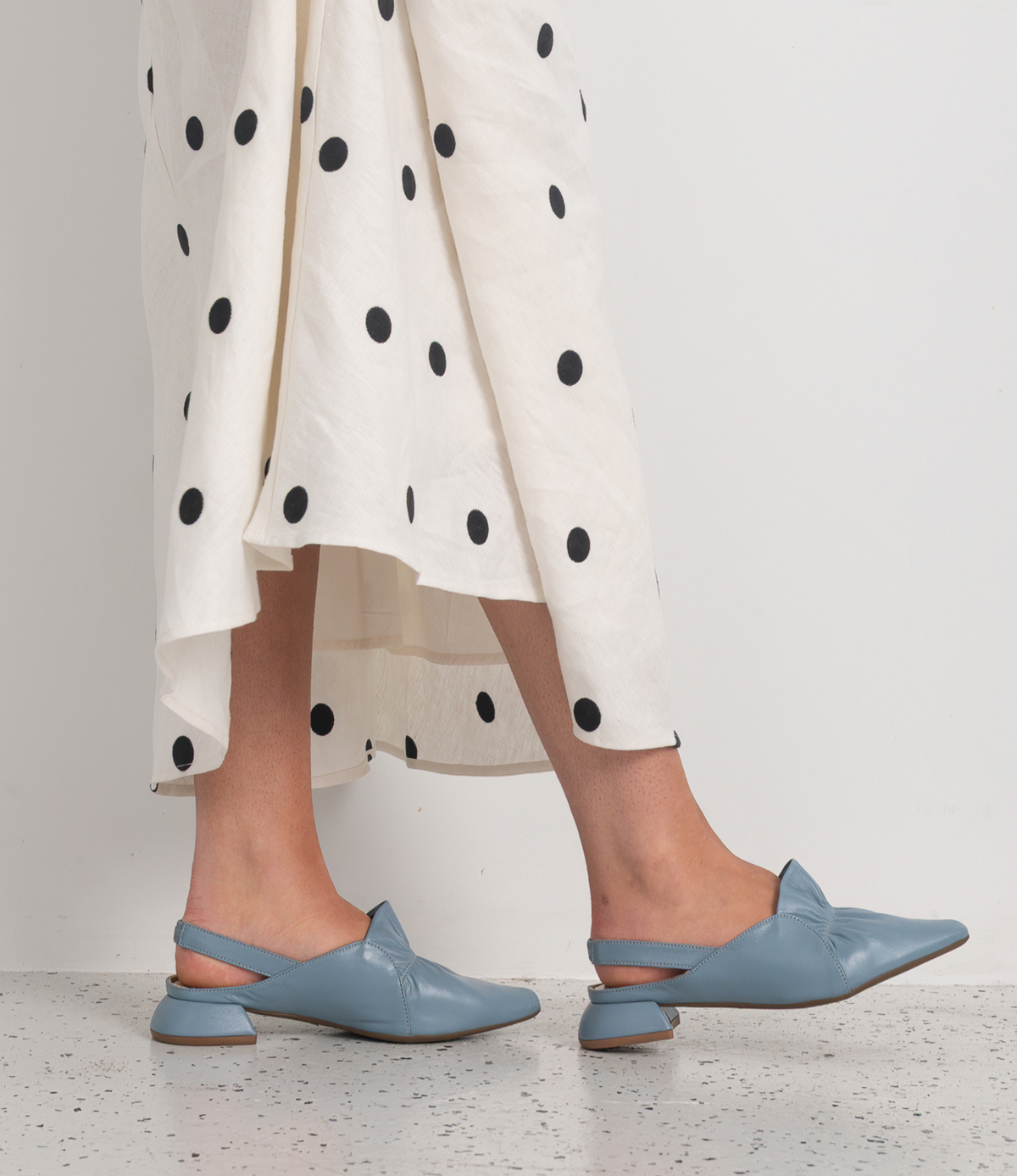 Valora Jeans Leather Flats - WITH GRACE | Shouz
