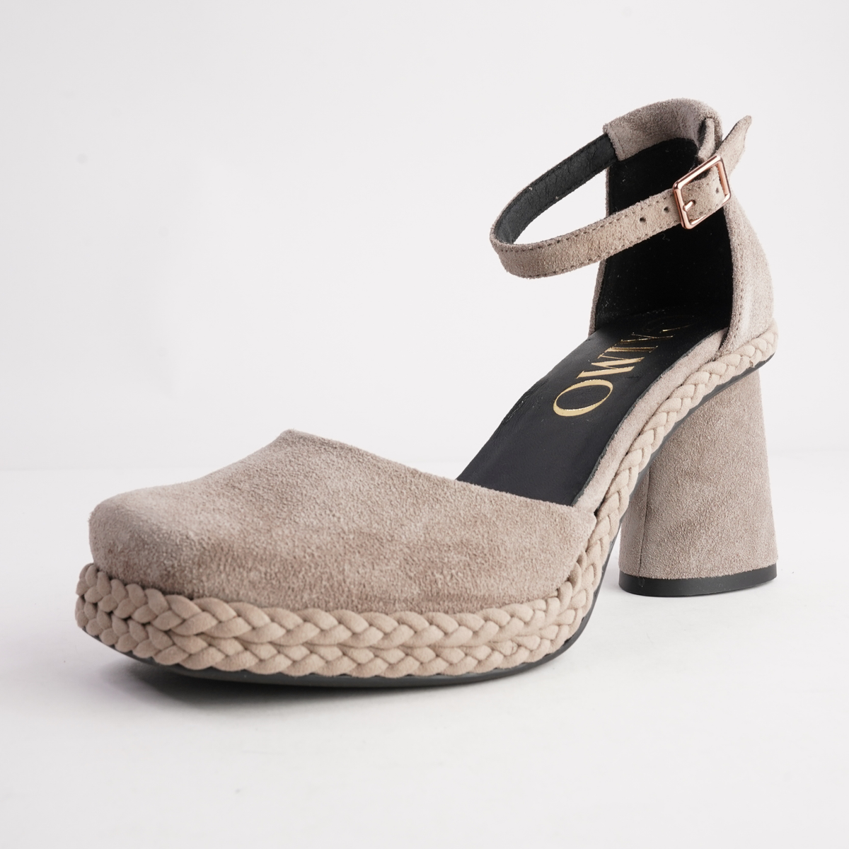 Eldon Taupe Nubuck Leather Heels - GAIMO | Shouz