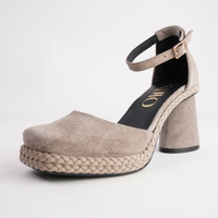 Eldon Taupe Nubuck Leather Heels - GAIMO | Shouz