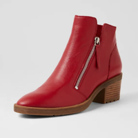 Lettice Dark Red Leather Ankle Boots - DJANGO AND JULIETTE | Shouz
