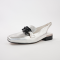 Randal Silver/ Black Leather Loafers