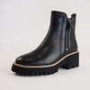 Waizey Black Leather Ankle Boots