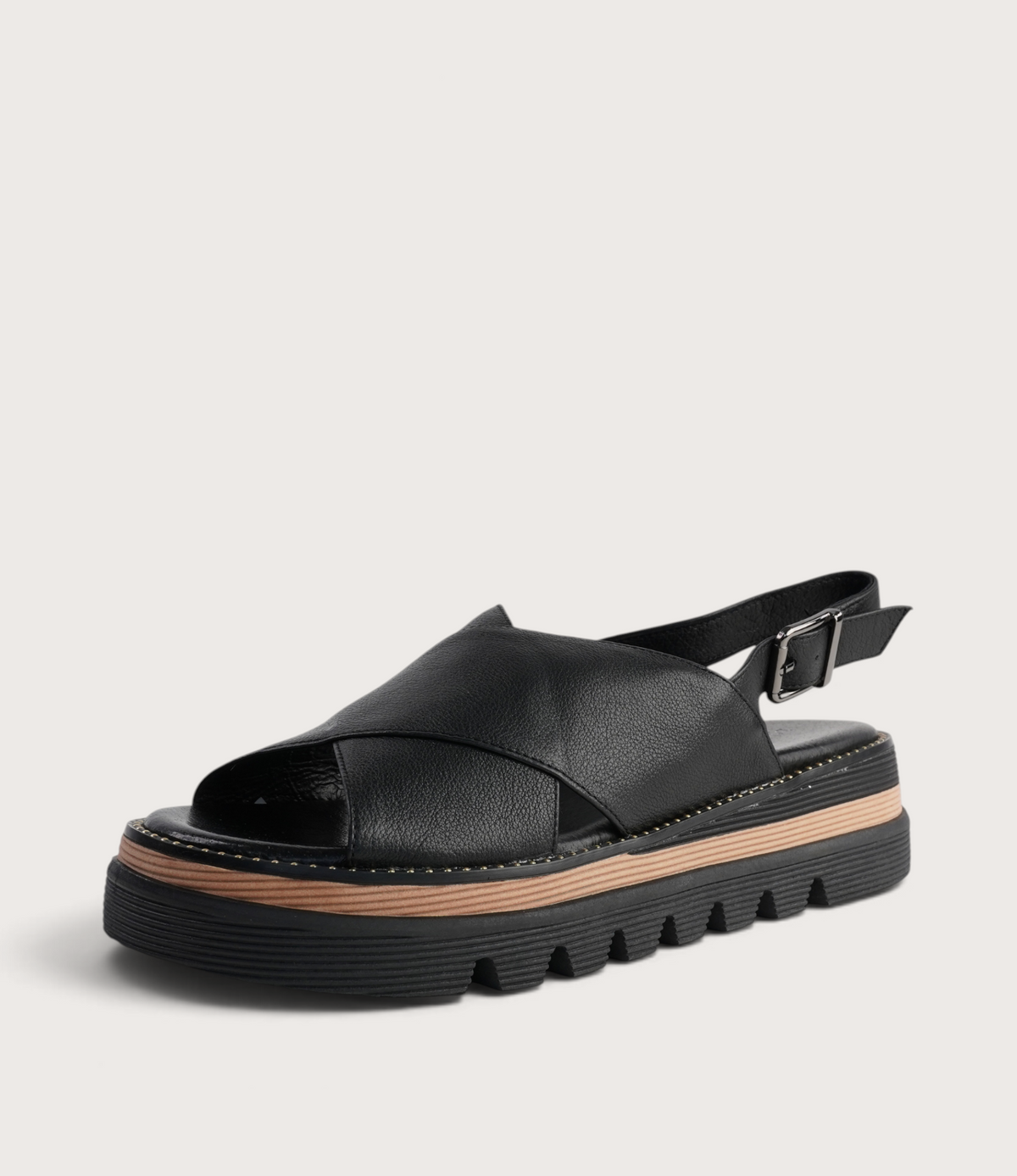 Sasi Black Leather Sandals