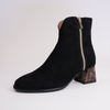 Devos Black Suede Leather Ankle Boots