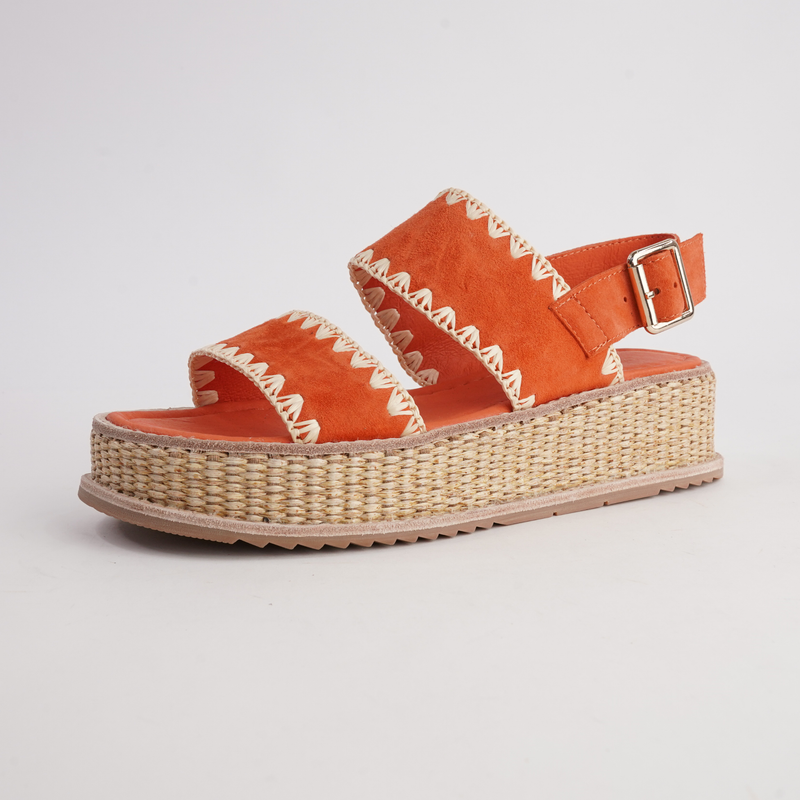 Vera Dark Orange Suede Sandals