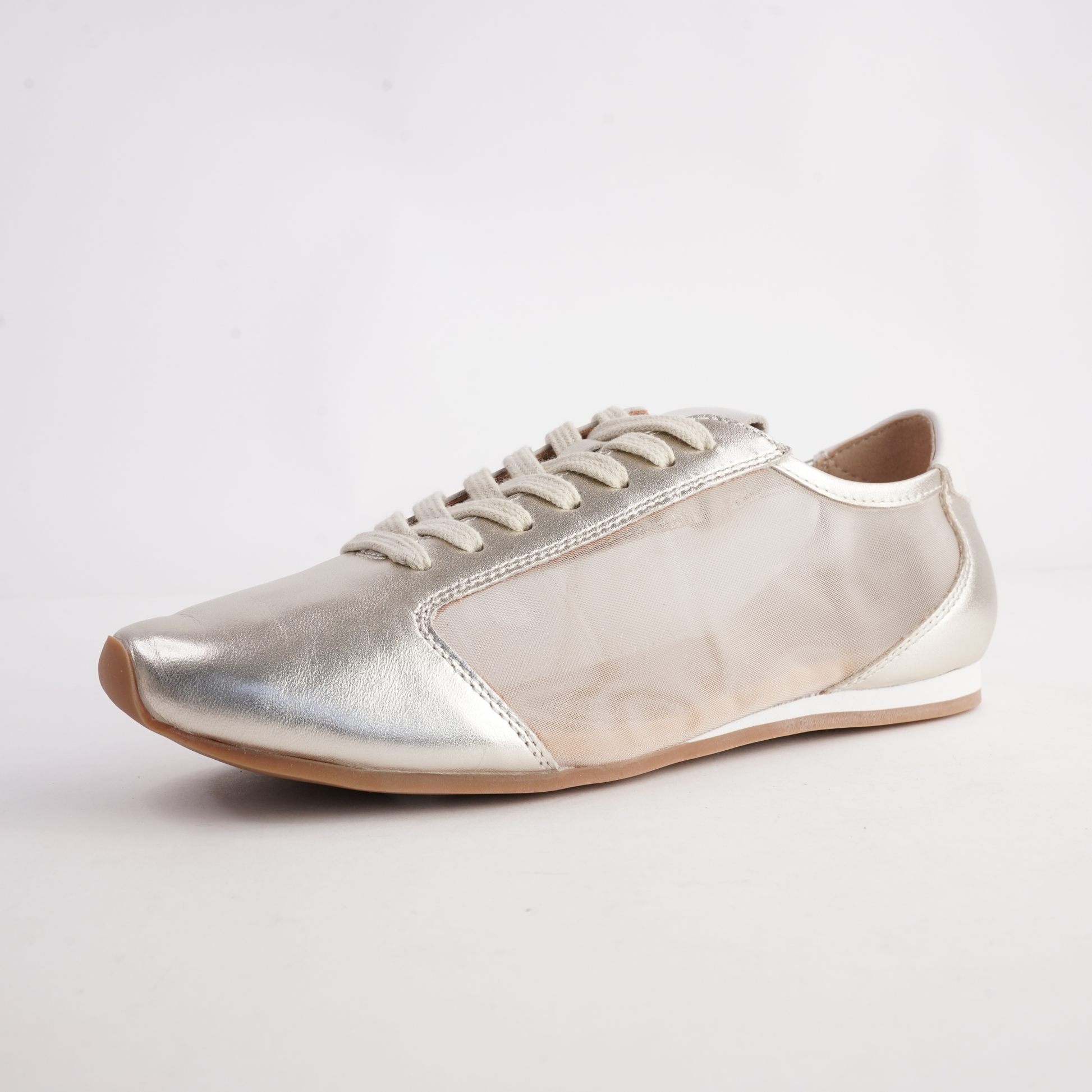 Ruby Gold Leather Sneakers - WITH GRACE | Shouz