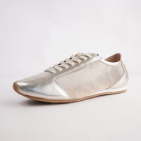 Ruby Gold Leather Sneakers - WITH GRACE | Shouz