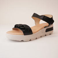 Gala Black Leather Sandals