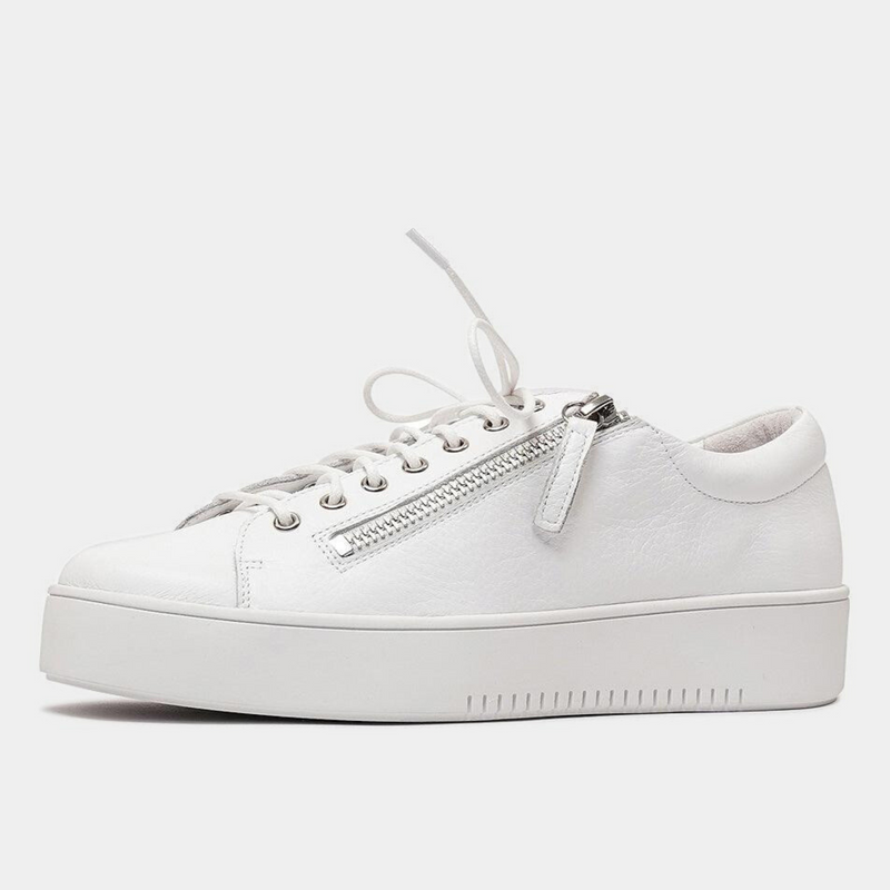 Laila White Leather Sneakers