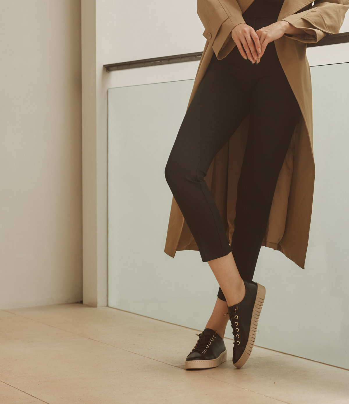 Tinara Black Leather Sneakers - EOS FOOTWEAR | Shouz