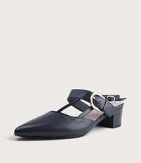 Asten Navy Leather Heels