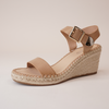 Gabigale Cappuccino Leather Espadrille Wedges