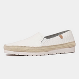 Nuria White Leather Espadrilles