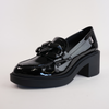 Arrigo Black Patent Leather Heeled Loafers