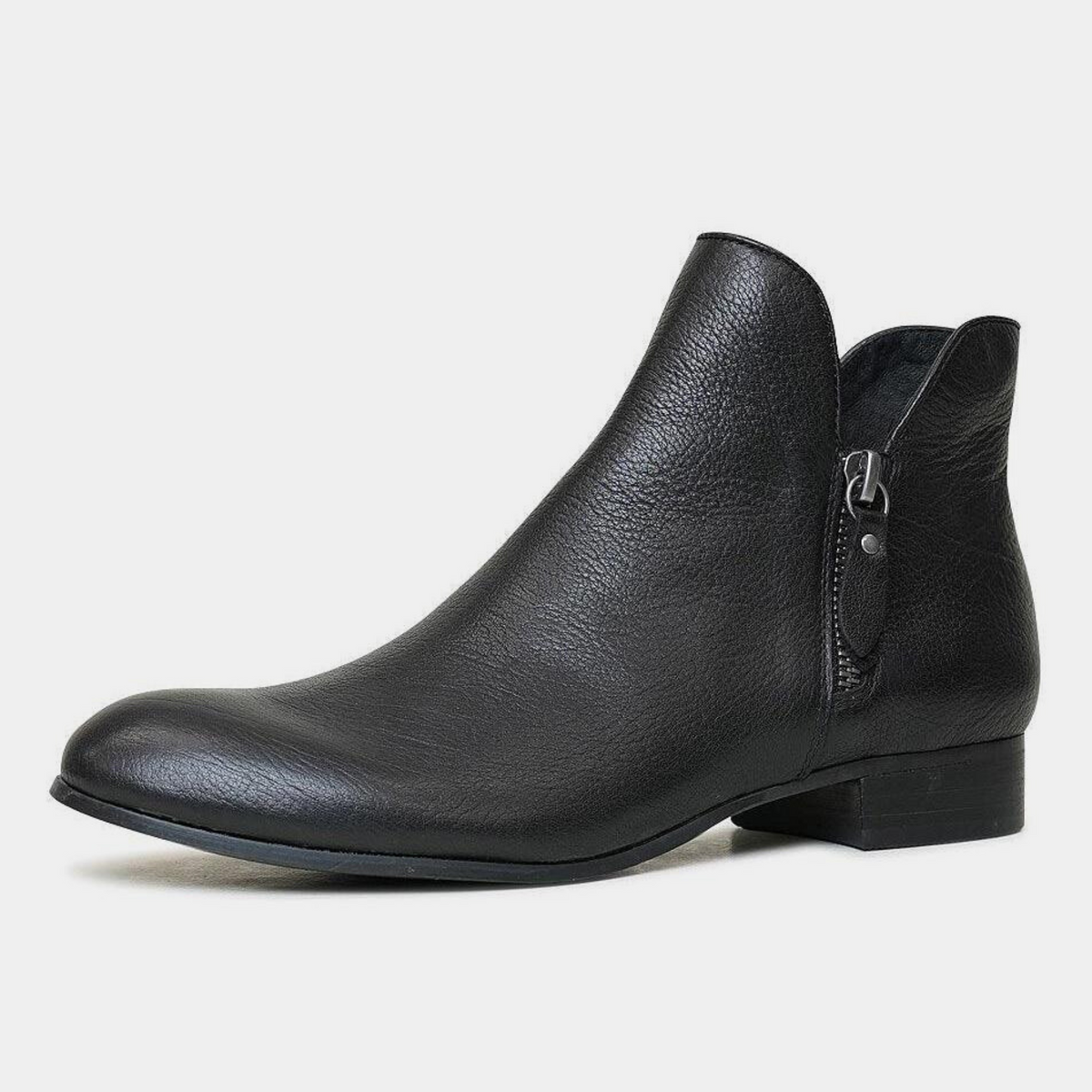 Faye Black/ Black Heel Leather Ankle Boots - DJANGO AND JULIETTE | Shouz