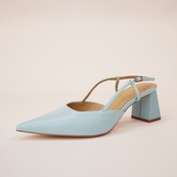 Yasmin Pale Blue Leather Heels