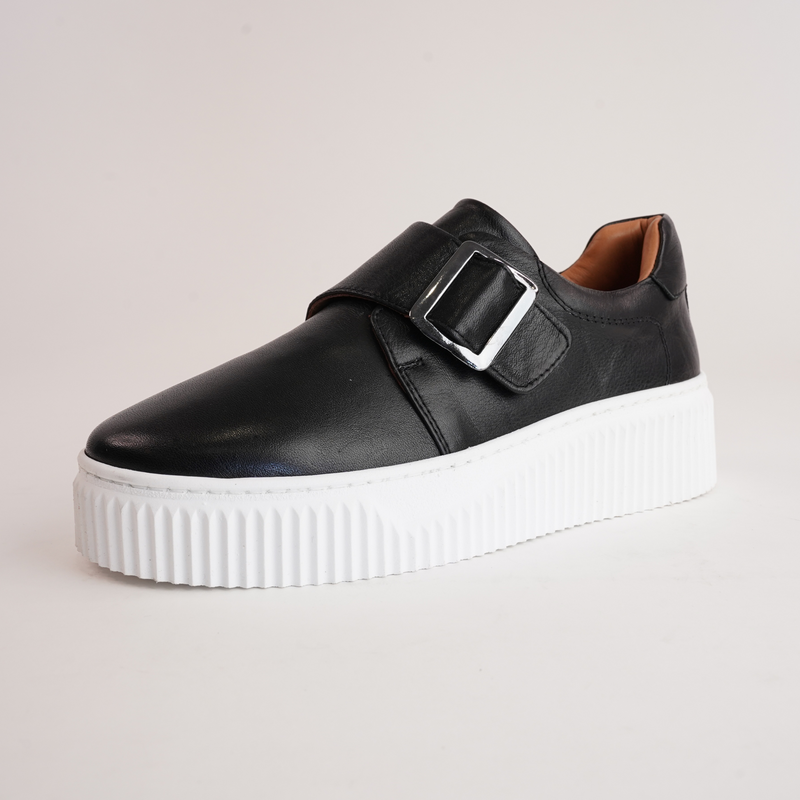 Bowie Black Leather Sneakers