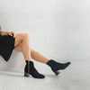 Devos Black Suede Leather Ankle Boots