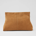 Aevie Camel Suede Clutch