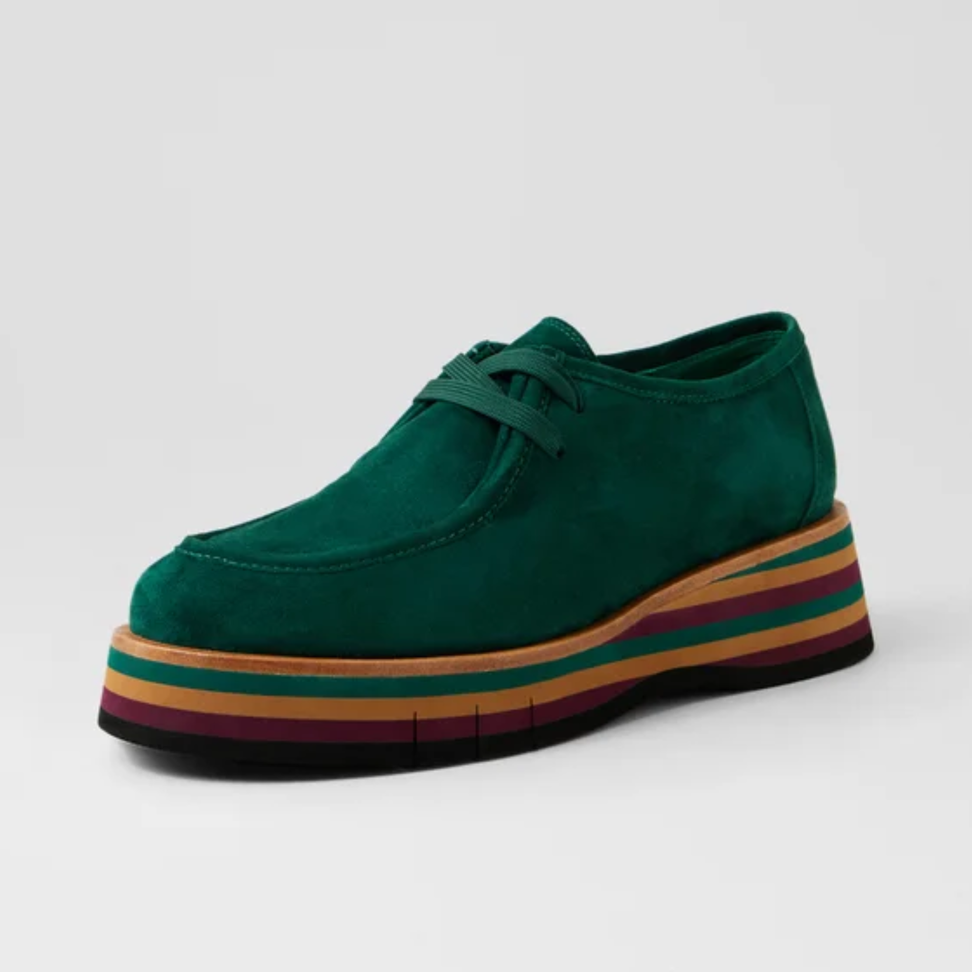 Gnota Forest Suede/ Forest and Tan Multi Sole Flats - DJANGO AND JULIETTE | Shouz