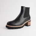 Mcalister Black/ Natural Heel Leather Ankle Boots