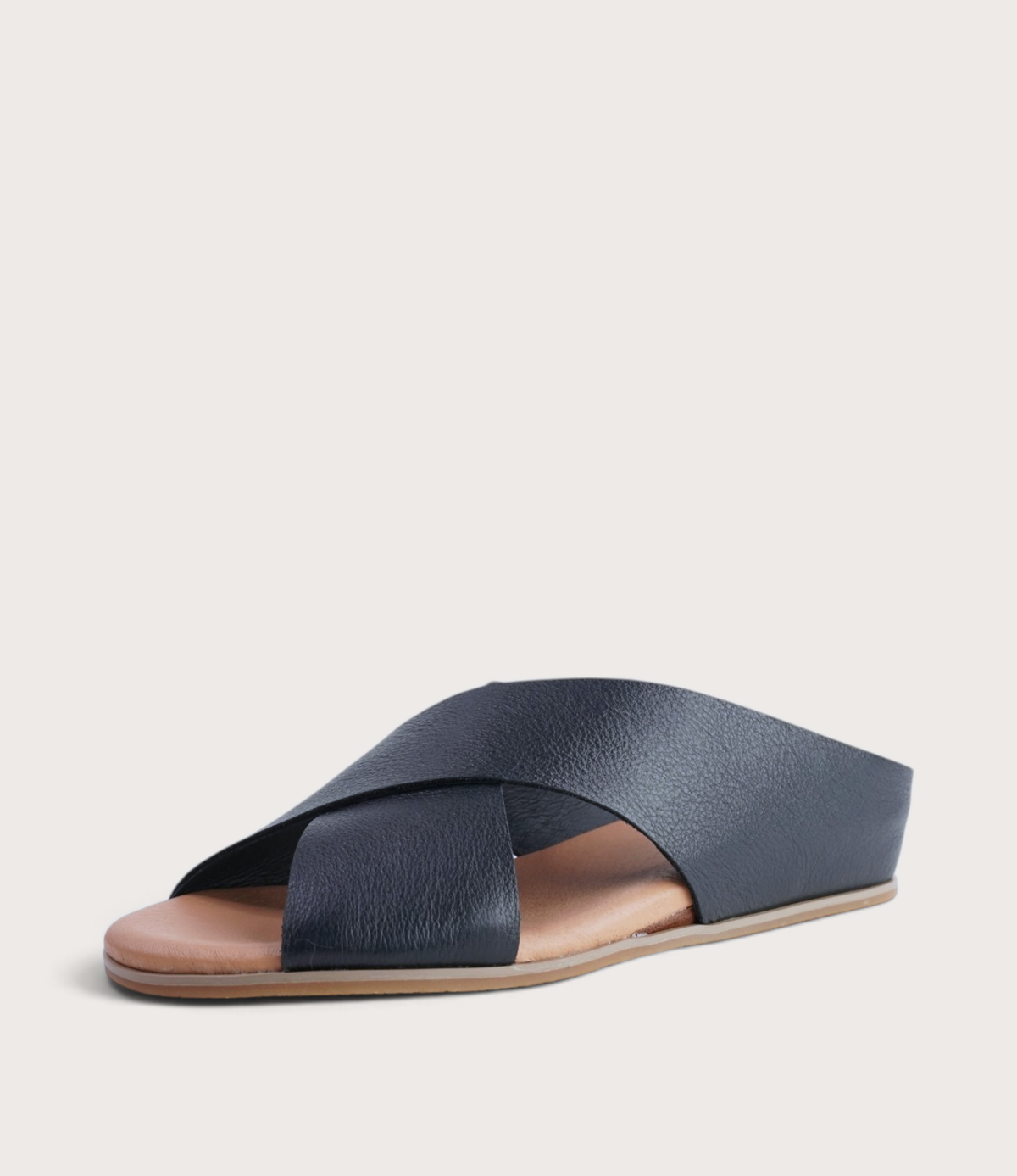Harli Navy Leather Slides