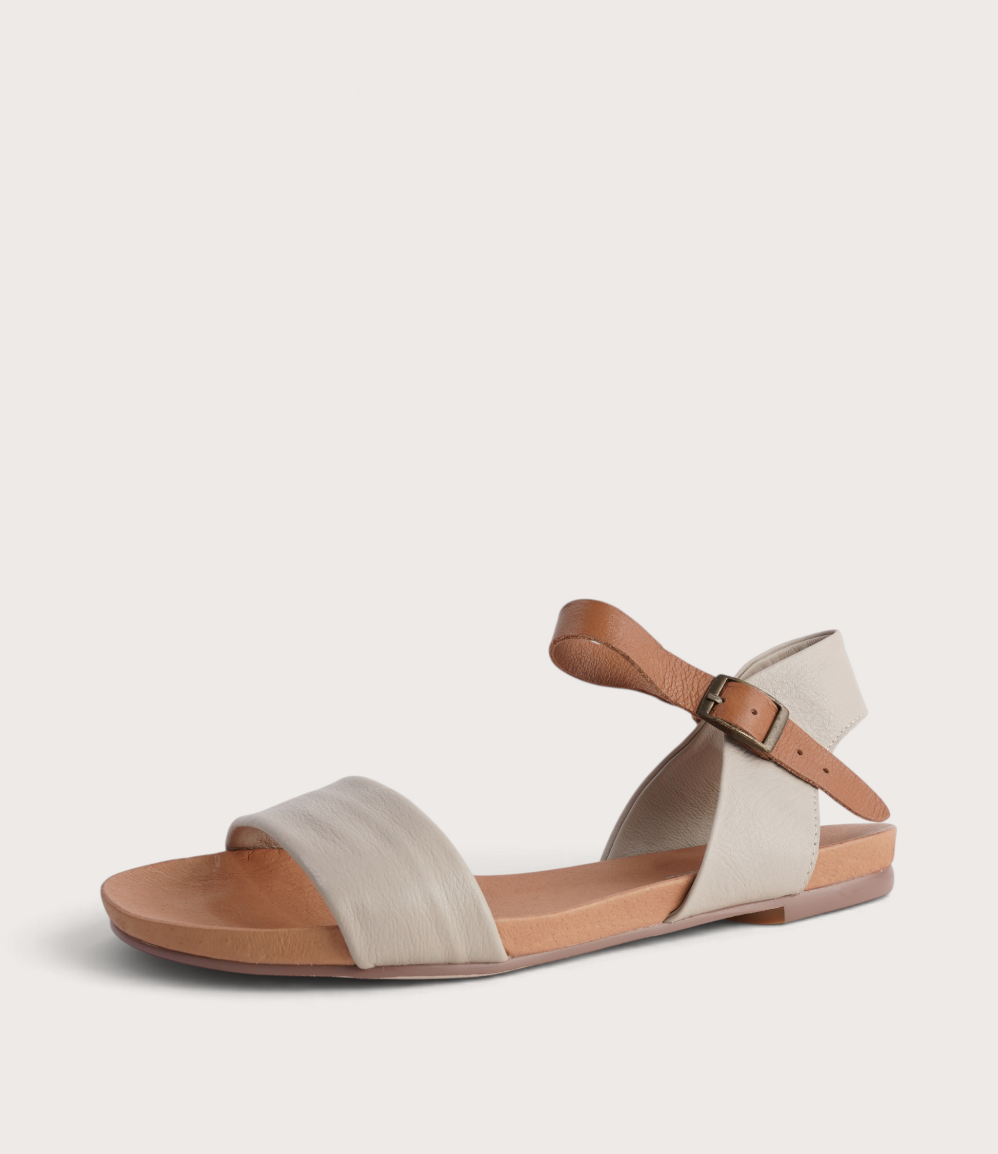 Jinnit Almond/ Tan Leather Sandals