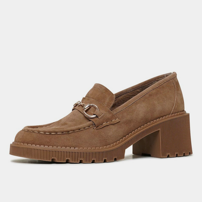 Zoey Light Choc Suede Loafers