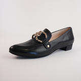 Esben Black/ Black Heel Leather Loafers