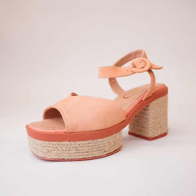 Prinia Macaron Suede Leather Espadrille Heels