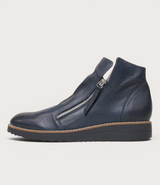 Ohmy Navy/ Navy Leather Ankle Boots