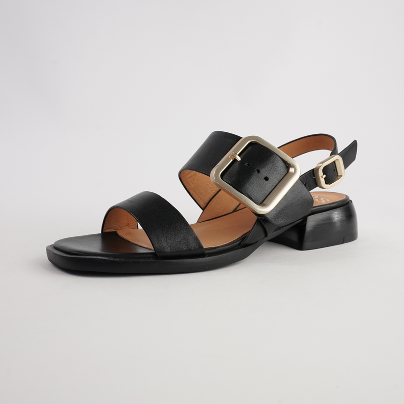 Ikam Black Leather Sandals
