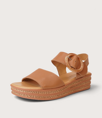 Cubbie Dark Tan Leather Sandals