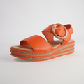Cubbie New Orange Leather Sandals