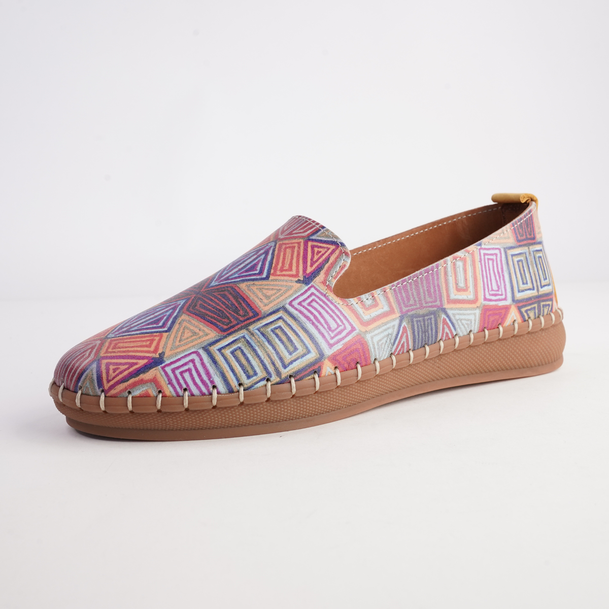 Reba Mosaic Leather Flats - SALA | Shouz