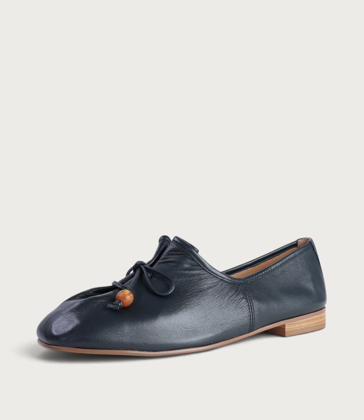 Pola Navy Leather Loafers