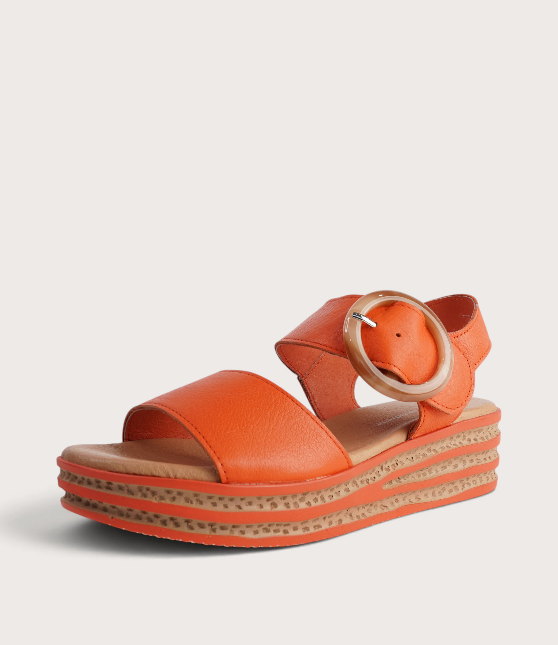 Cubbie New Orange Leather Sandals