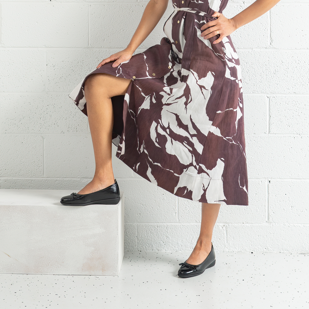 Sarah Black Patent Leather Ballet Flats - SALA | Shouz