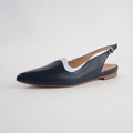 Yeska Navy Leather/ Ivory Flats