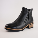 Dolomite Black Leather Ankle Boots