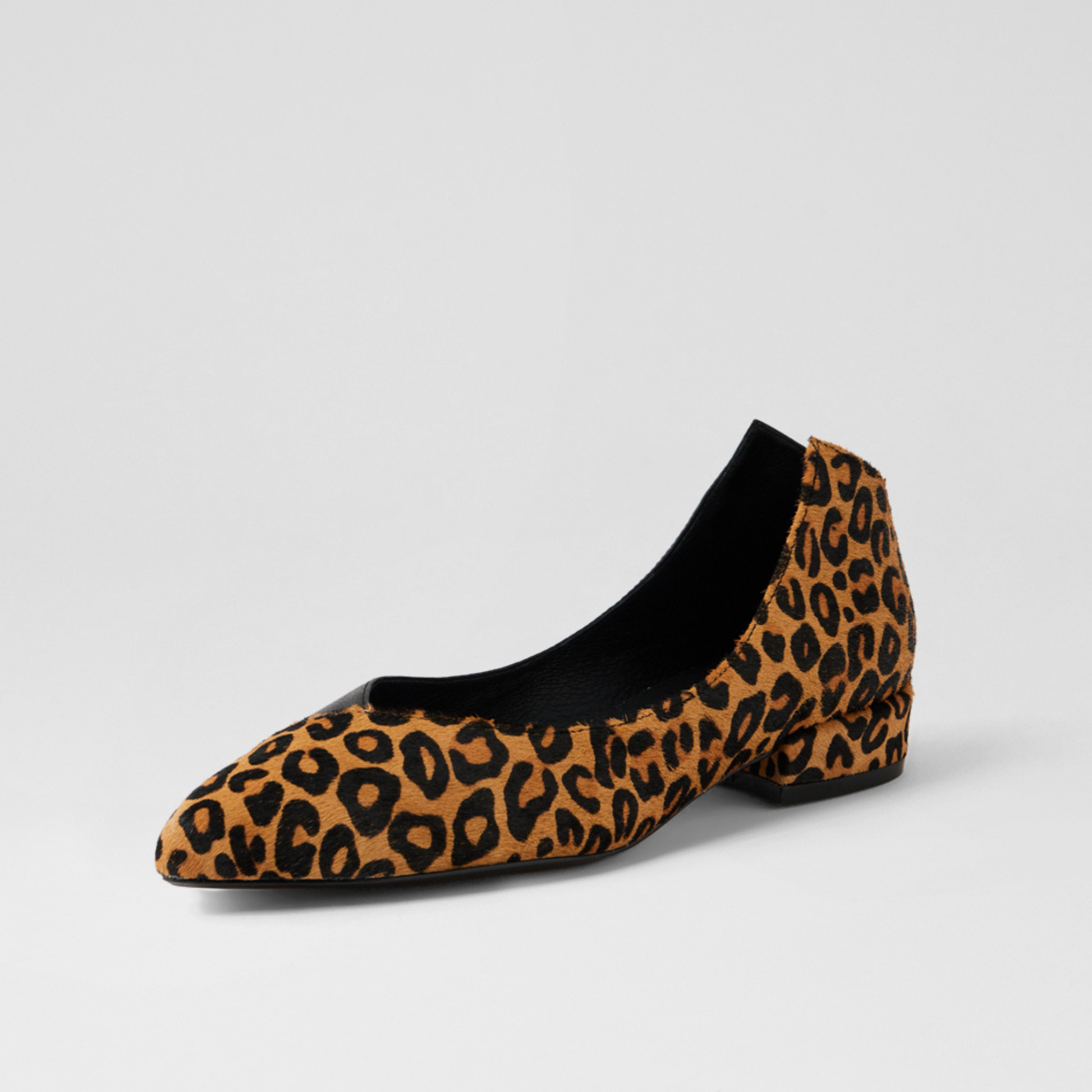 Ewa Light Tan Leopard Pony Leather Ballet Flats - DJANGO AND JULIETTE | Shouz
