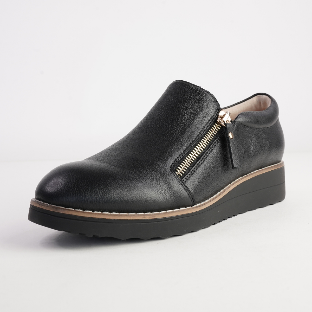 Ostel Black Leather Flats - TOP END | Shouz
