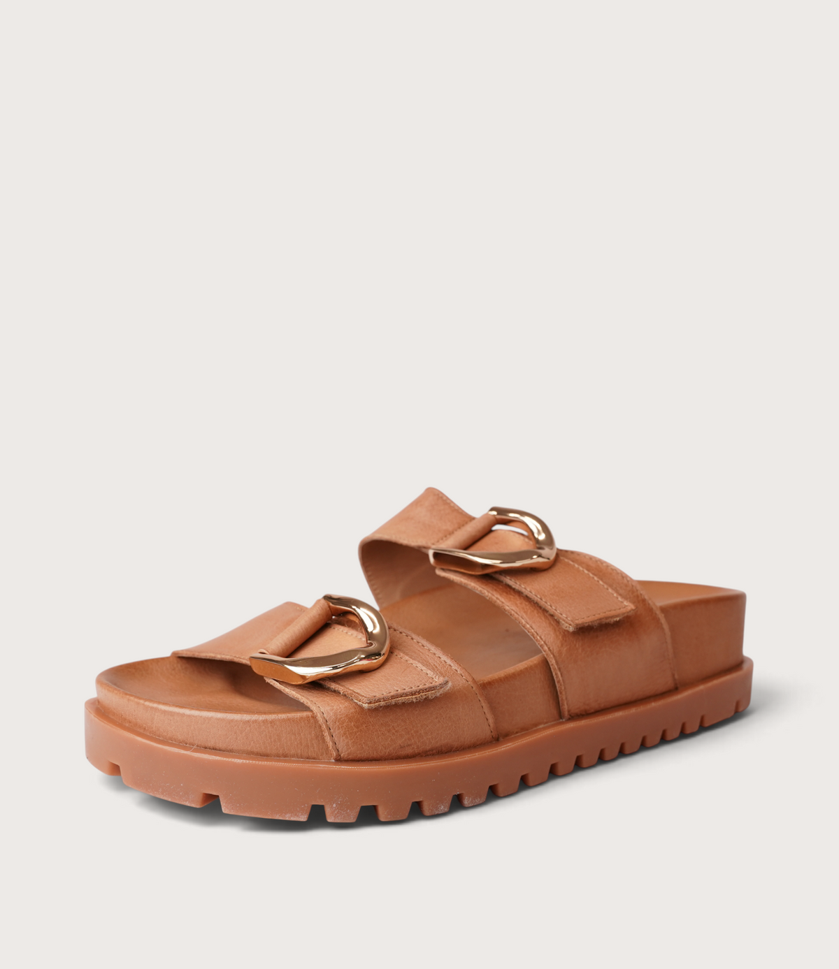 Ullana Tan Leather Slides
